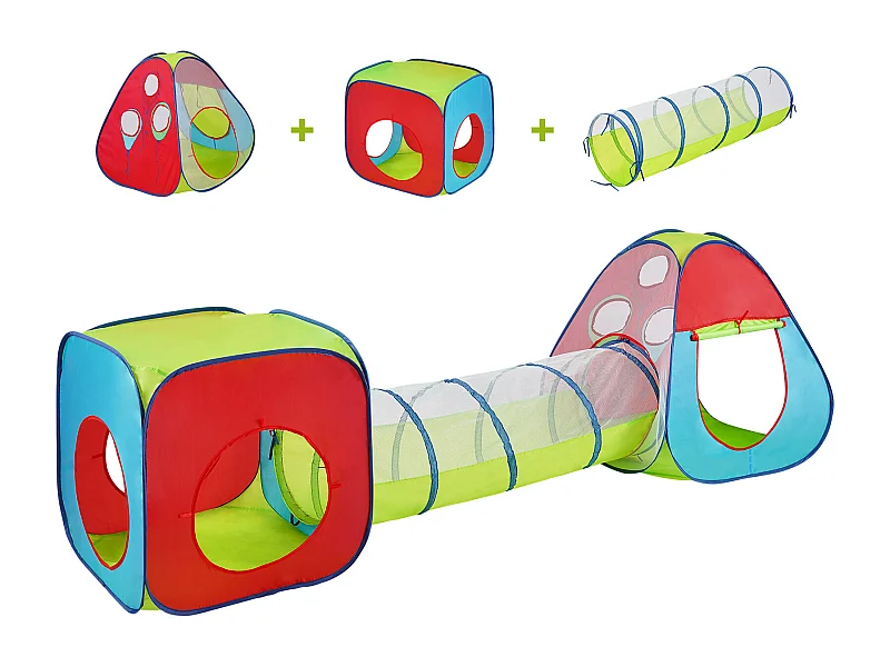 Tente SucceBuy, Cadeau pour Tout-Petits, Tente de Jeu et Tunnels pour Enfants, Garçons et Filles, Intérieur/Extérieur, Multicolore