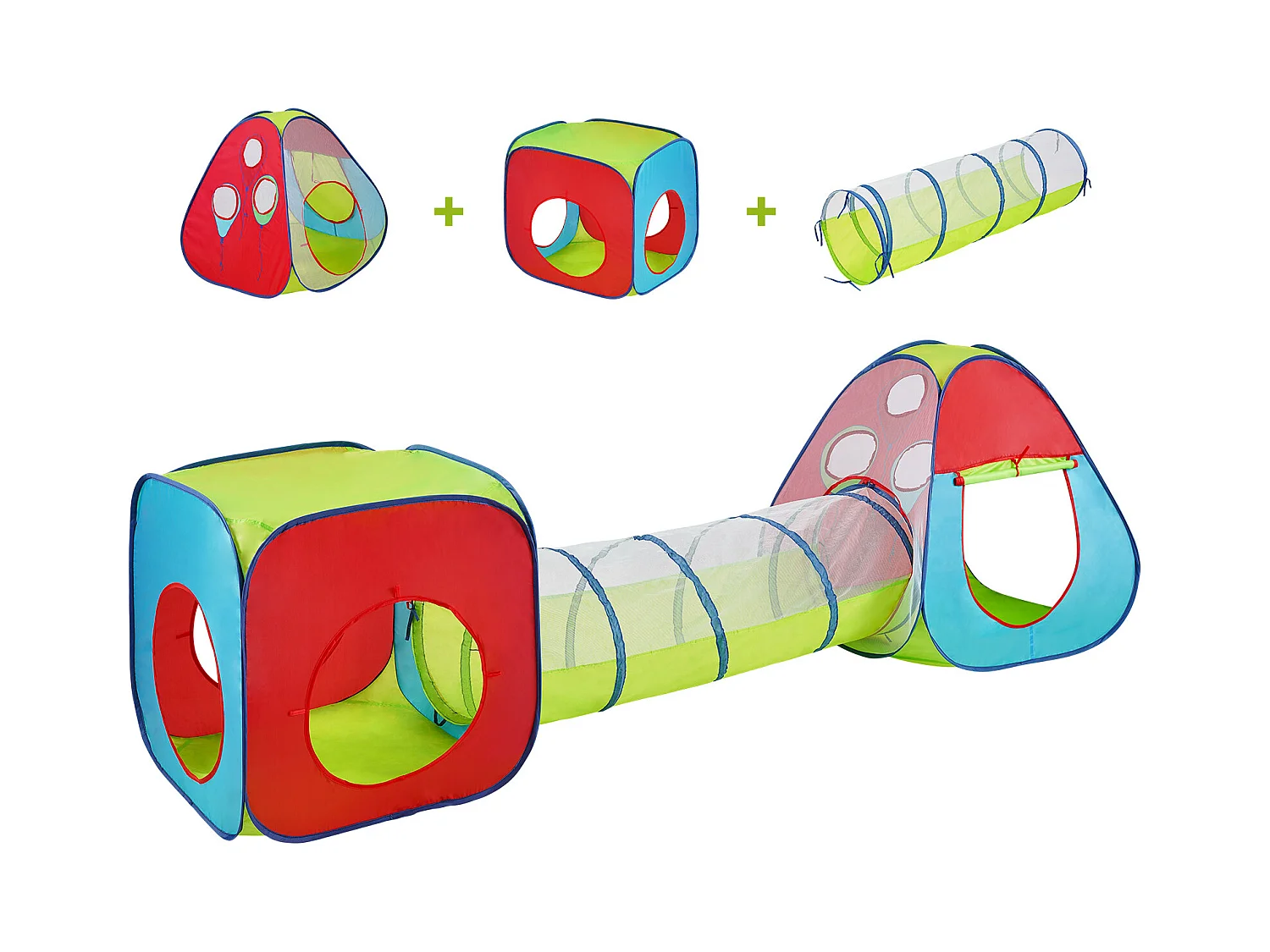 SucceBuy Zelt, Geschenk für Kleinkinder, Spielzelt und Tunnels für Kinder, Jungen und Mädchen, Innen/Außen, Multifarbig