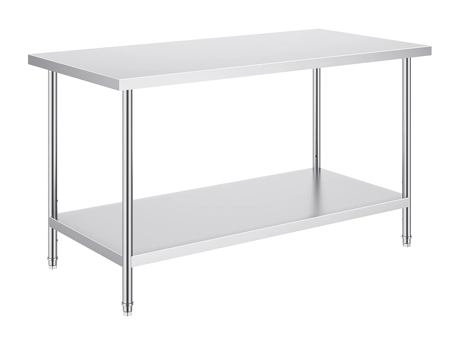 Table de Travail Cuisine SucceBuy, Table de Préparation en Acier Inoxydable, 76.2x152.4x86.36 cm, Poste de Travail Alimentaire Commercial