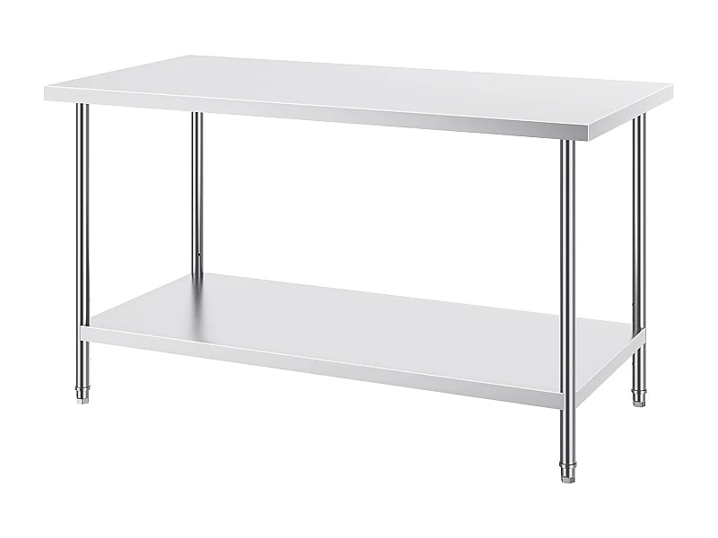 Mesa de Trabajo de Cocina SucceBuy 76.2x152.4x86.36 cm, Poste de Trabajo Alimentario Comercial