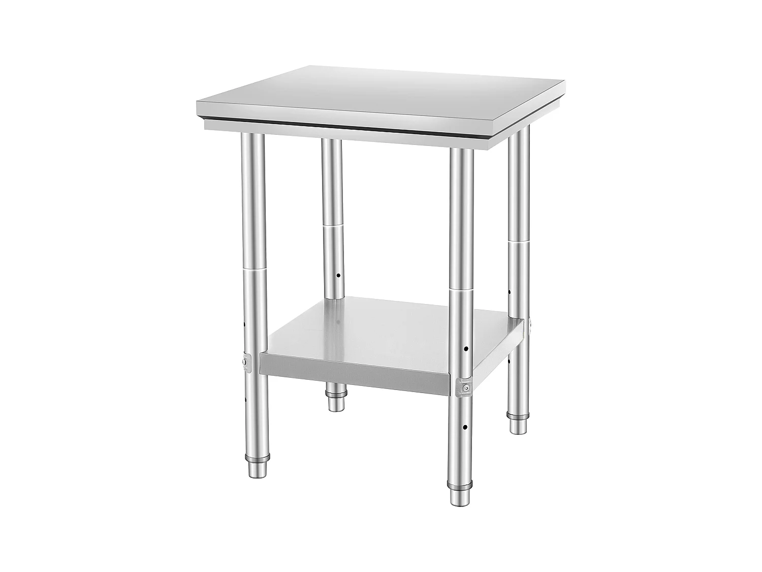 Table de Travail Cuisine SucceBuy, Table de Préparation en Acier Inoxydable, 60.96x60.96x78.74 cm