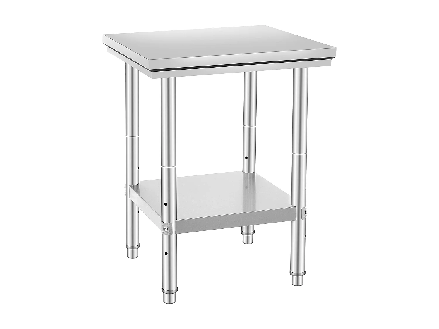 Table de Travail Cuisine SucceBuy, Table de Préparation en Acier Inoxydable, 60.96x60.96x78.74 cm