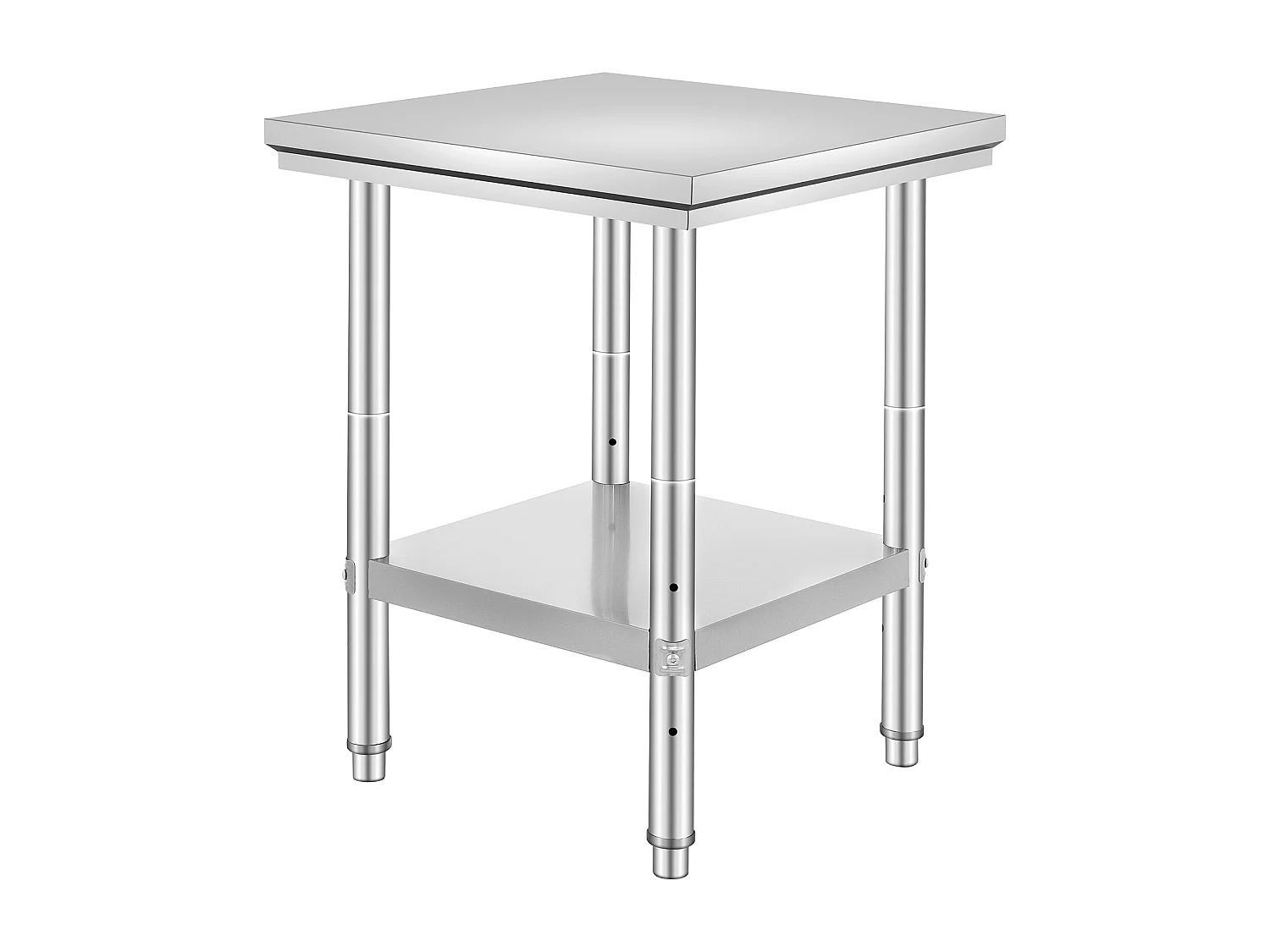 Table de Travail Cuisine SucceBuy, Table de Préparation en Acier Inoxydable, 60.96x60.96x78.74 cm