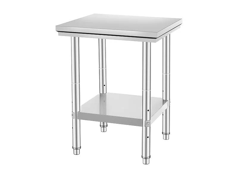 Table de Travail Cuisine SucceBuy, Table de Préparation en Acier Inoxydable, 60.96x60.96x78.74 cm