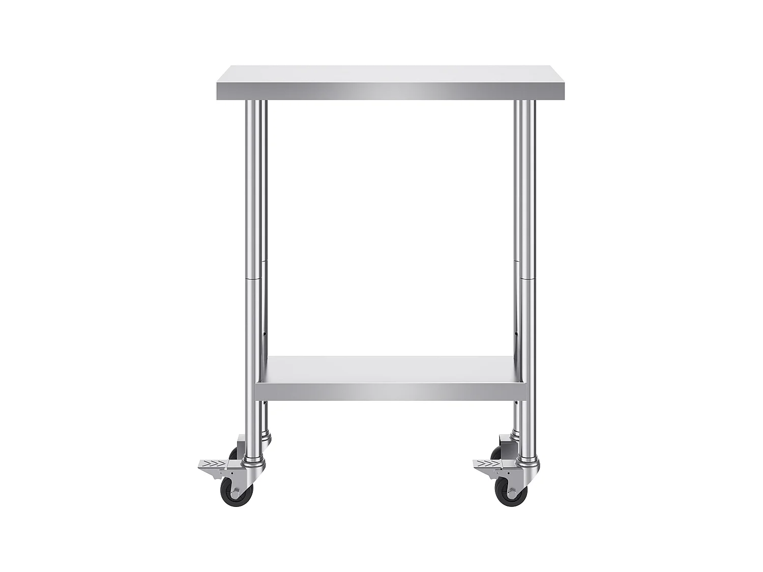 Table de Travail Cuisine SucceBuy 76.2 x 30.48 cm, Table de Préparation en Acier Inoxydable avec 4 Roulettes