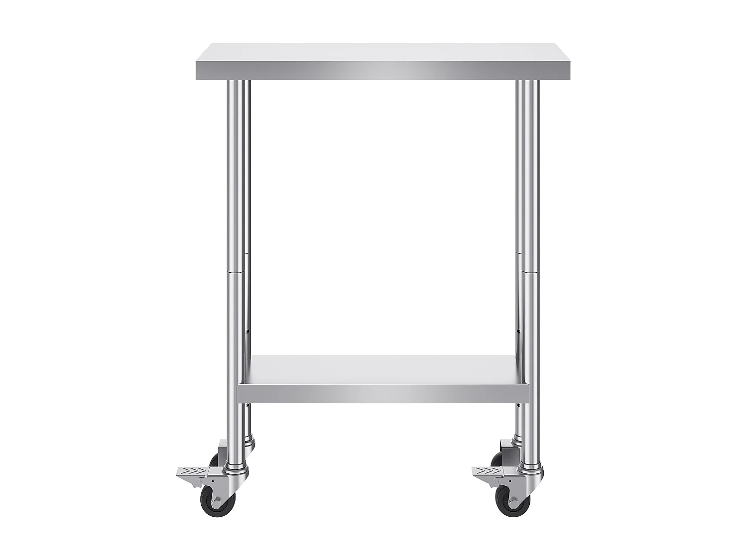 Table de Travail Cuisine SucceBuy 76.2 x 30.48 cm, Table de Préparation en Acier Inoxydable avec 4 Roulettes