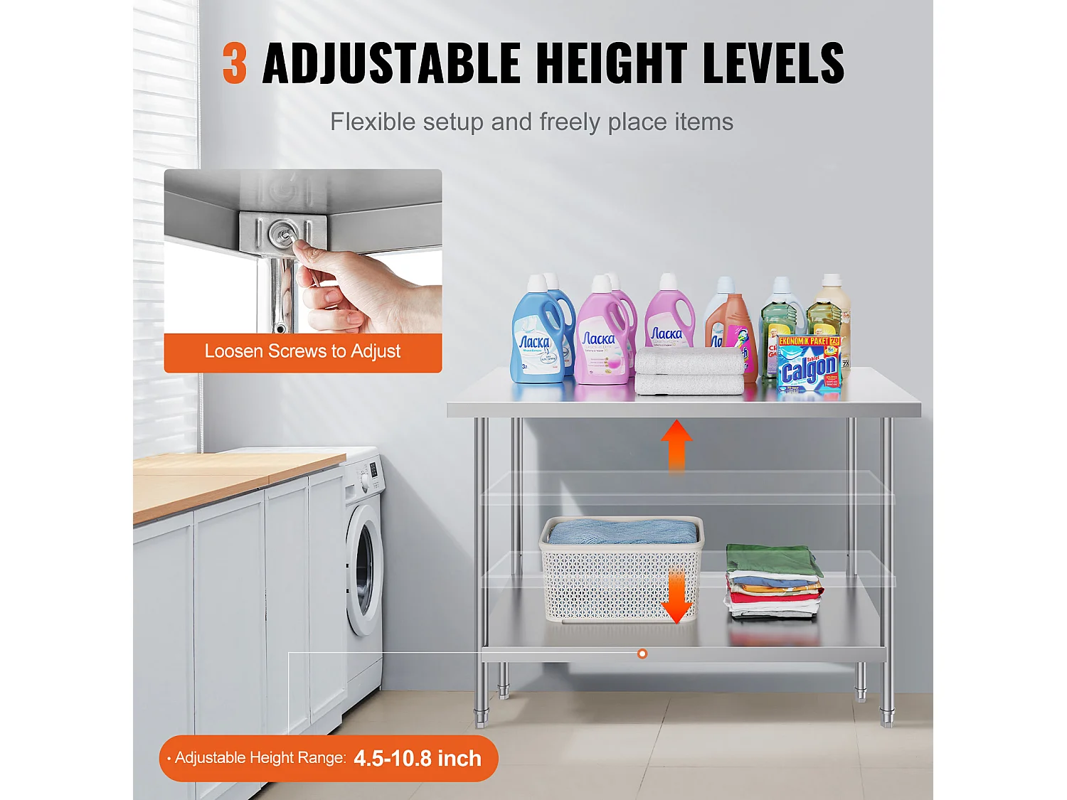 Stół Roboczy ze Stali Nierdzewnej SucceBuy, 762 x 1219 x 864 mm, Komercyjna Stacja Robocza dla Żywności