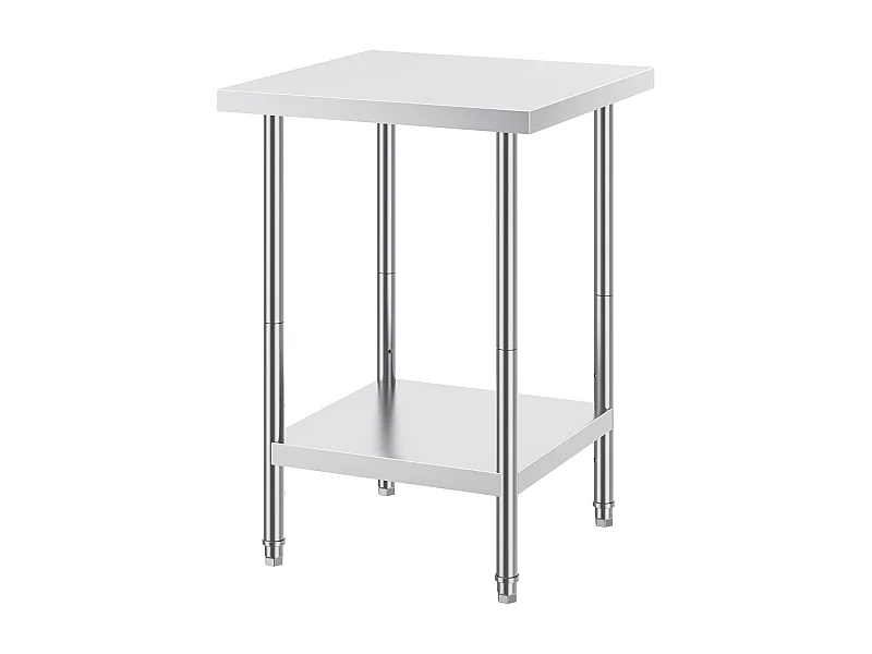 Mesa de Trabajo de Cocina SucceBuy, Mesa de Preparación en Acero Inoxidable, 60.96x60.96x86.36 cm, Puesto de Trabajo Alimentario Comercial