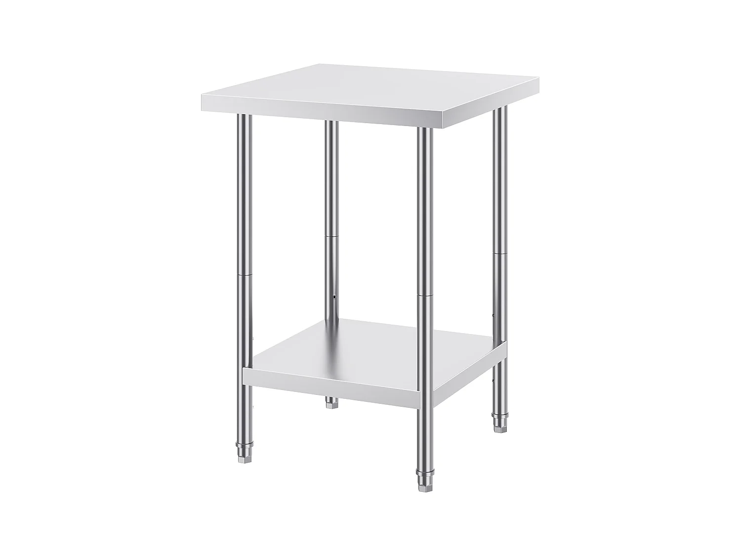 Mesa de Trabajo de Cocina SucceBuy, Mesa de Preparación en Acero Inoxidable, 60.96x60.96x86.36 cm, Puesto de Trabajo Alimentario Comercial