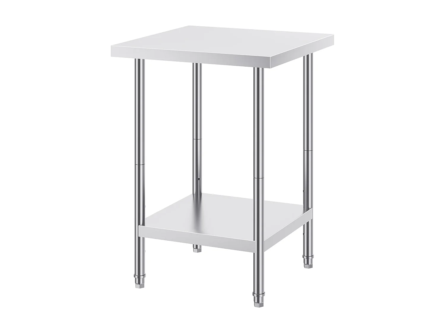 Mesa de Trabajo de Cocina SucceBuy, Mesa de Preparación en Acero Inoxidable, 60.96x60.96x86.36 cm, Puesto de Trabajo Alimentario Comercial