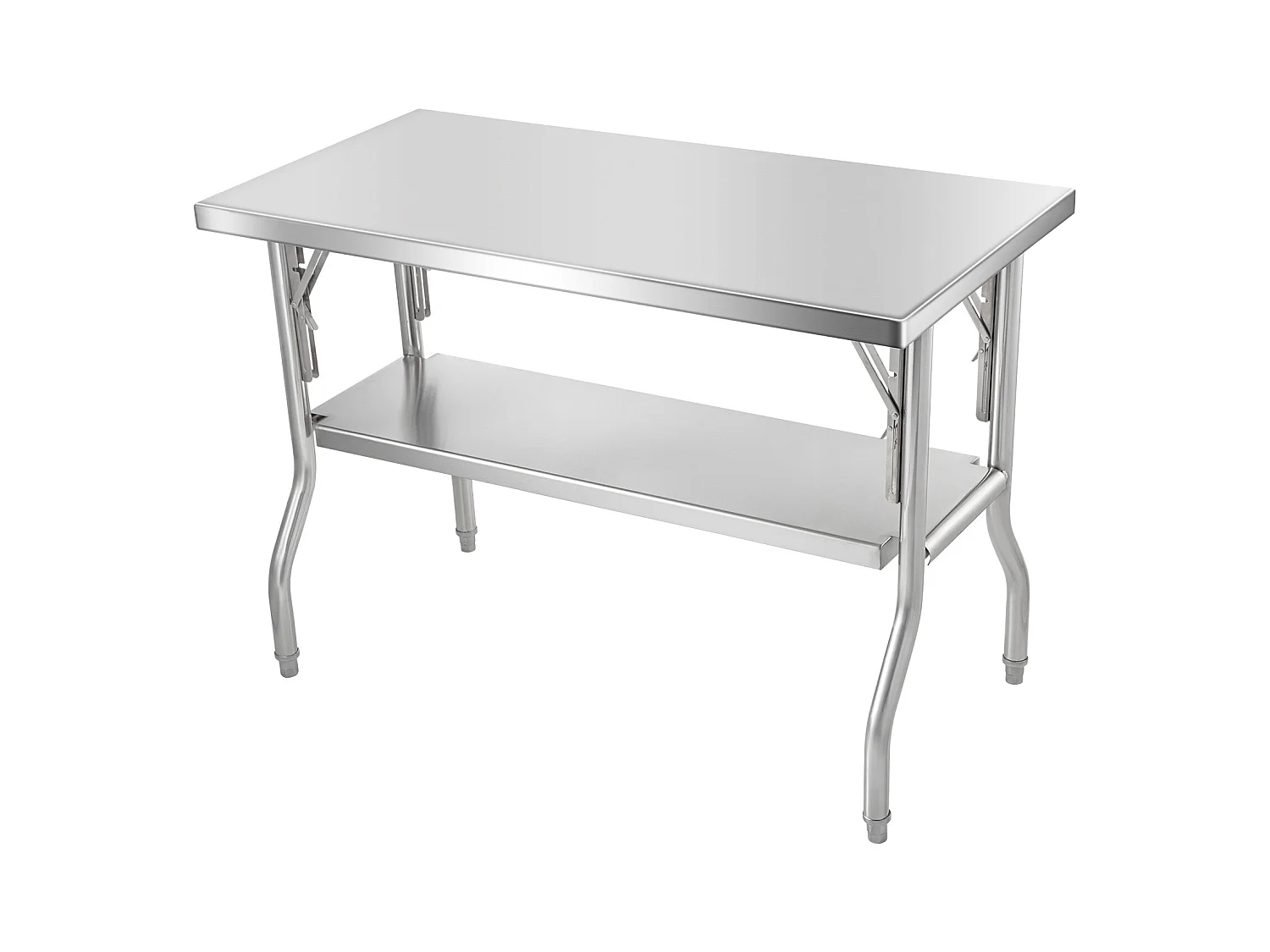 Tavolo di Lavoro Cucina SucceBuy 121.92x60.96 cm Acciaio Inossidabile, Tavolo di Preparazione Commerciale Pieghevole