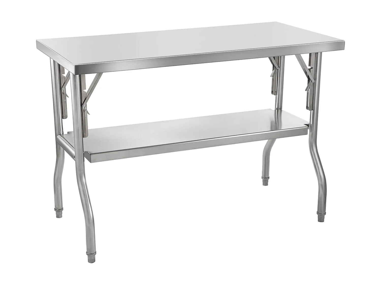 Mesa de Trabajo de Cocina SucceBuy 121.92x60.96 cm Acero Inoxidable, Mesa de Preparación Comercial Plegable