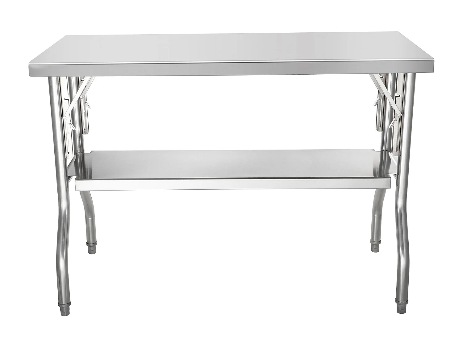 Mesa de Trabajo de Cocina SucceBuy 121.92x60.96 cm Acero Inoxidable, Mesa de Preparación Comercial Plegable