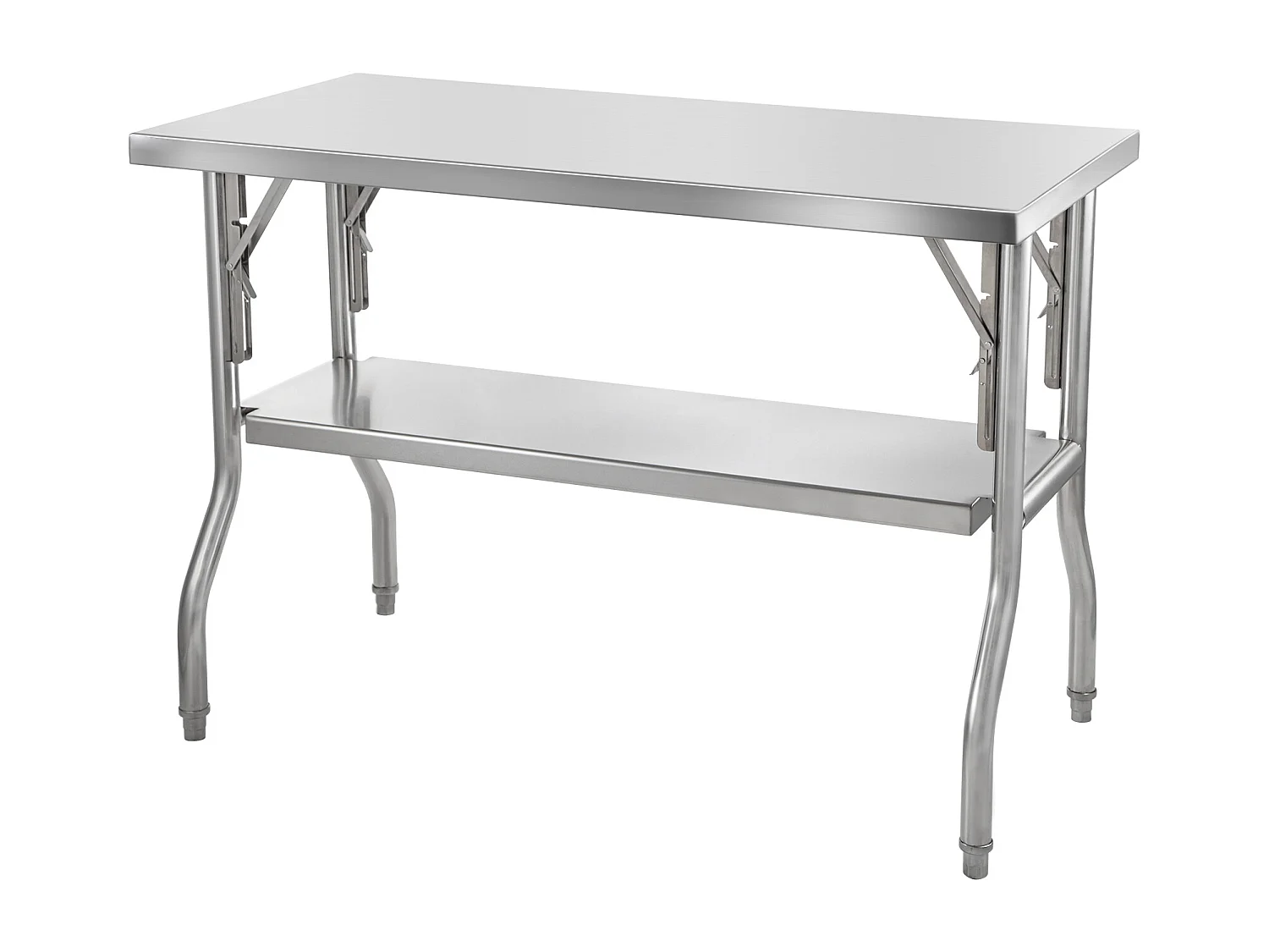 Mesa de Trabajo de Cocina SucceBuy 121.92x60.96 cm Acero Inoxidable, Mesa de Preparación Comercial Plegable