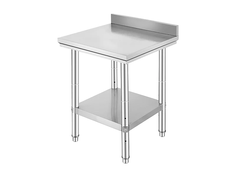 Table de Travail Cuisine en Acier Inoxydable SucceBuy, Table de Préparation des Aliments 60.96x60.96 cm