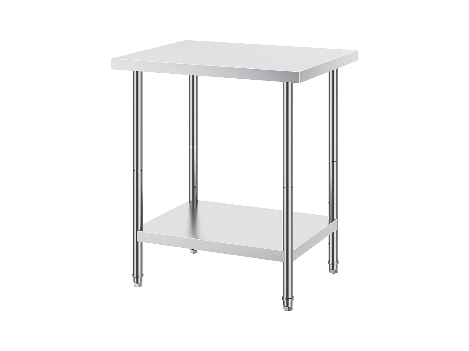 Keuken Werktafel SucceBuy 60.96x76.2x60.96 cm, Werktafel voor Voedselbereiding in Roestvrij Staal