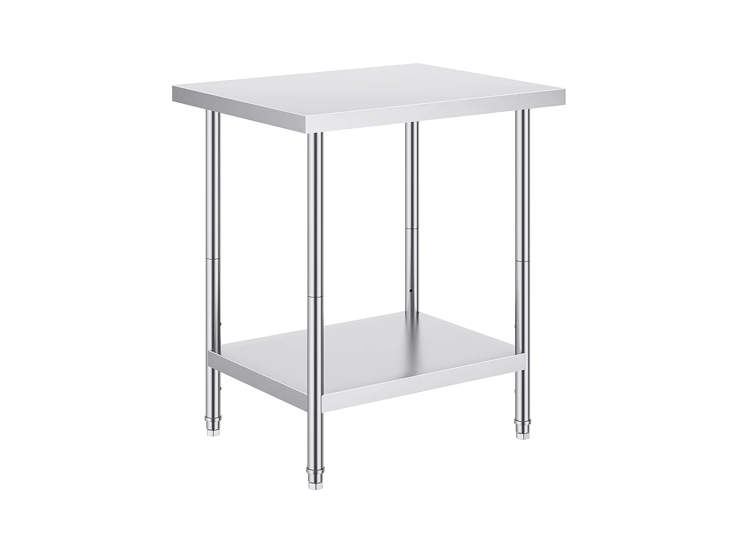 Keuken Werktafel SucceBuy 60.96x76.2x60.96 cm, Werktafel voor Voedselbereiding in Roestvrij Staal
