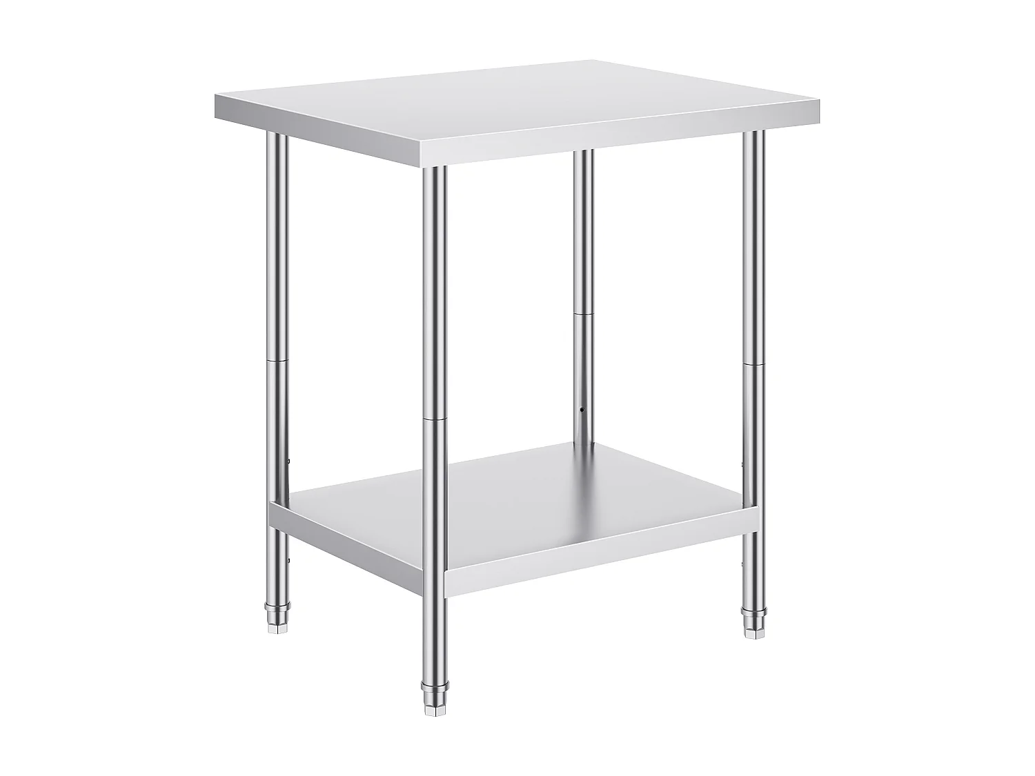 Keuken Werktafel SucceBuy 60.96x76.2x60.96 cm, Werktafel voor Voedselbereiding in Roestvrij Staal