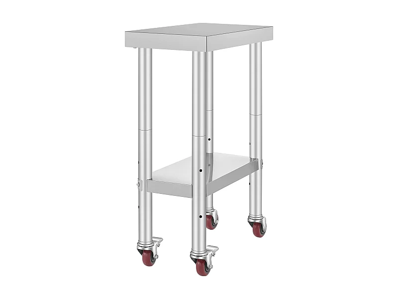Table de Travail Cuisine SucceBuy 30.48x60.96 cm | Table de Préparation Commerciale avec 4 Roulettes