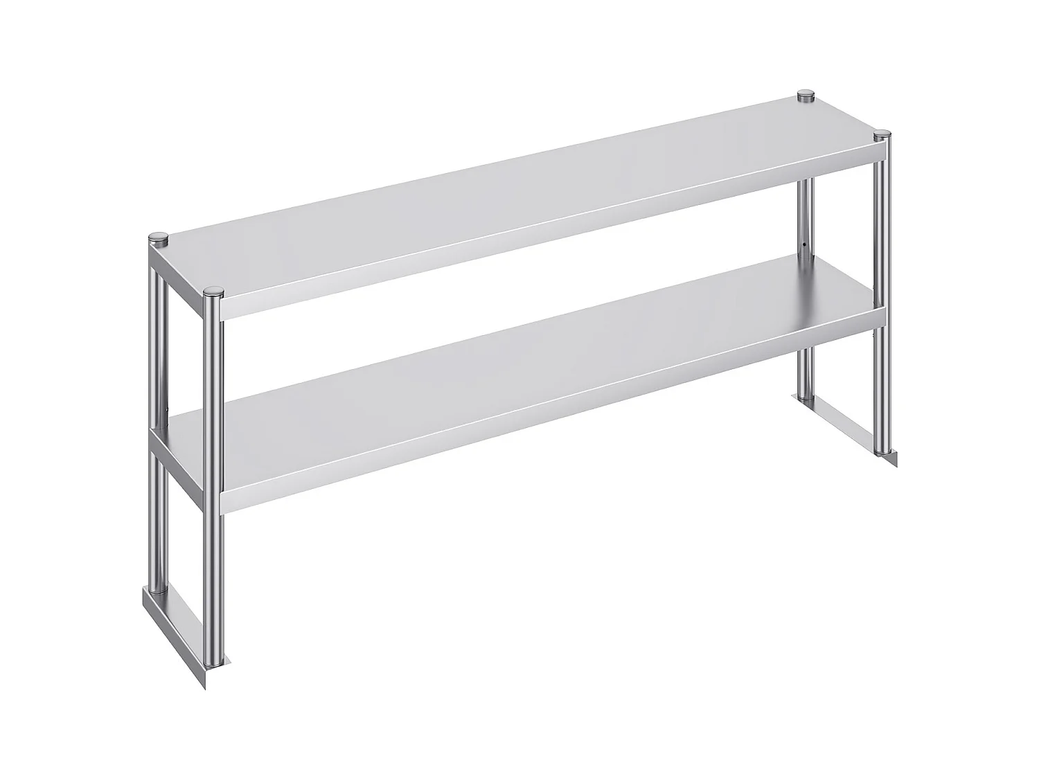 Table de Travail Double à 2 Niveaux SucceBuy, 305 x 1524 mm en Acier, Inoxydable pour Table de Préparation