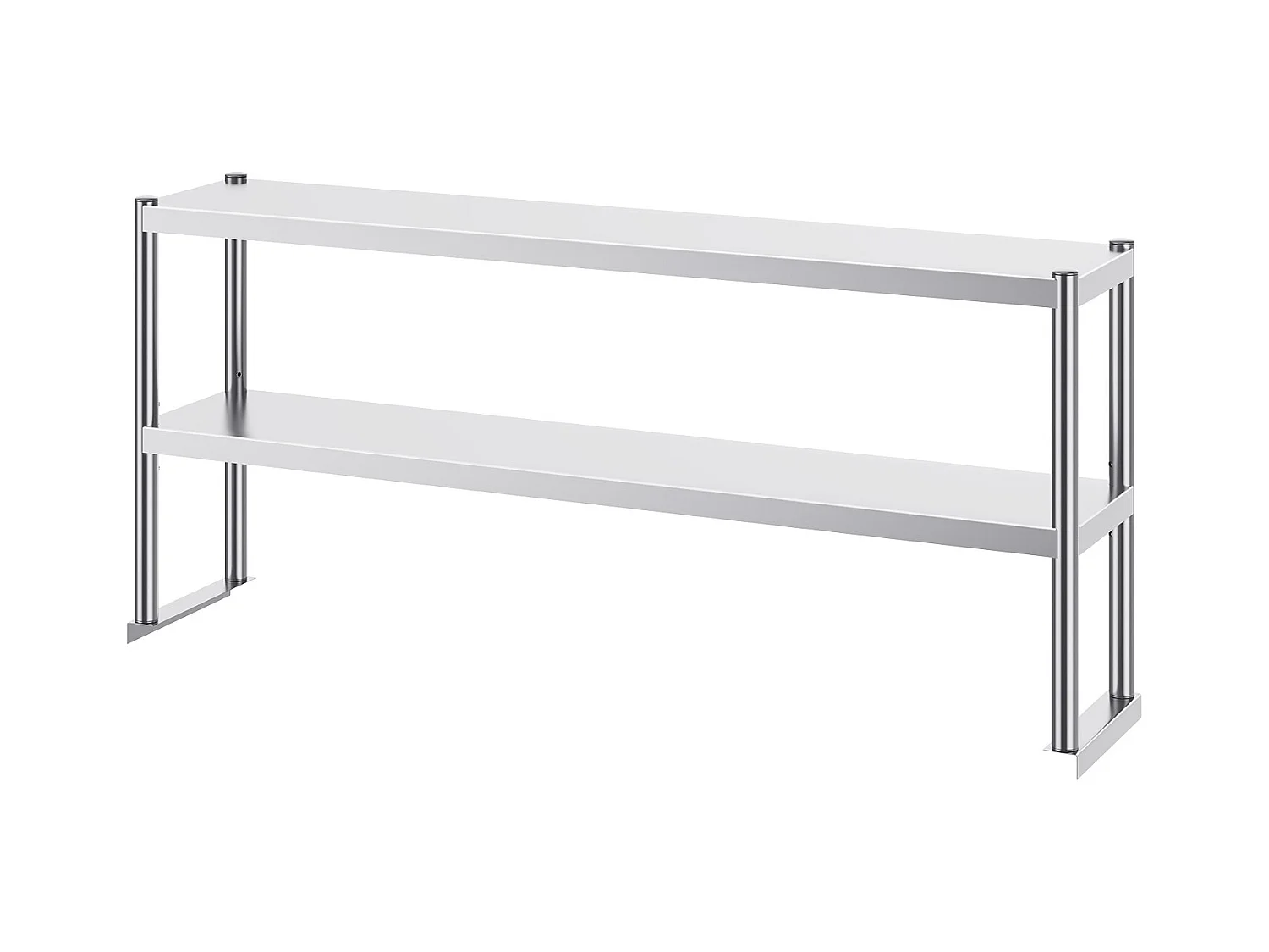 Tavolo da Lavoro Doppio con 2 Livelli SucceBuy, 305 x 1524 mm in Acciaio, Inox per Tavolo di Preparazione
