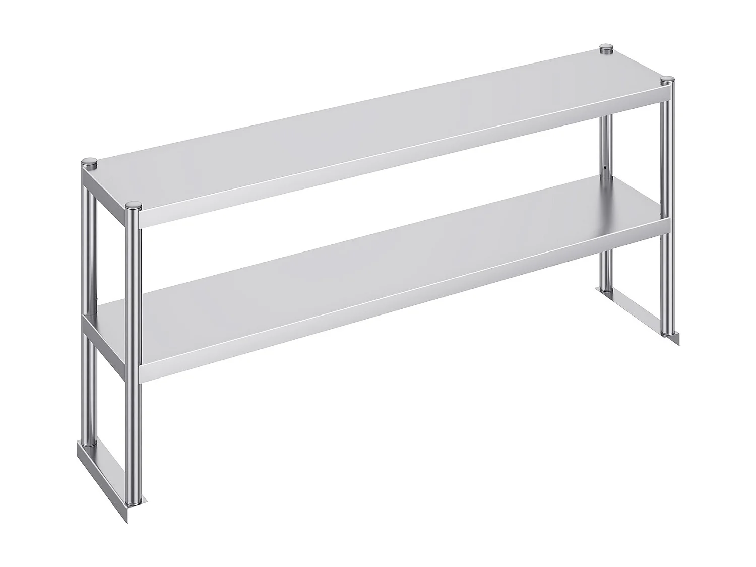 Podwójny Stół Roboczy z 2 Poziomami SucceBuy, 305 x 1524 mm ze Stali Nierdzewnej do Stołu Przygotowawczego