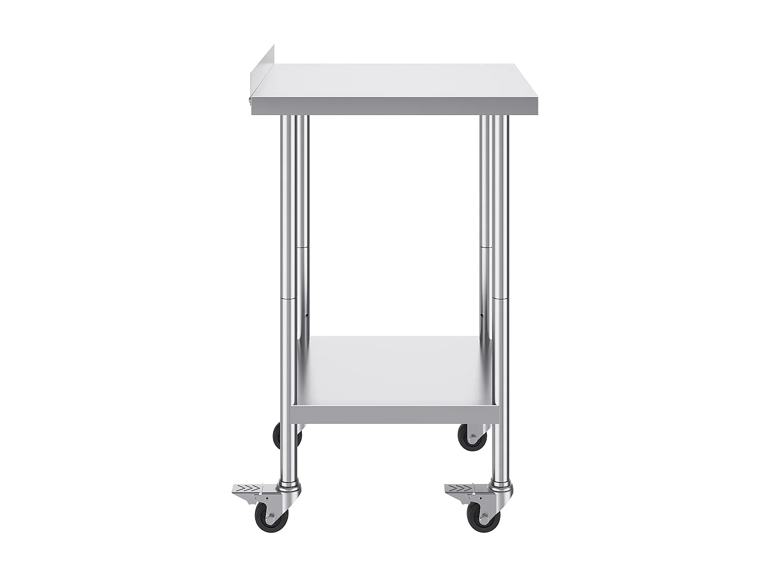 Table de Travail en Acier Inoxydable SucceBuy, 61 x 61 cm, Table de Préparation Alimentaire Commerciale avec Roulettes