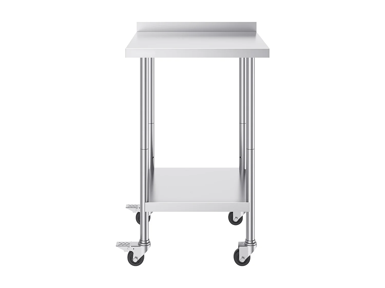 Table de Travail en Acier Inoxydable SucceBuy, 61 x 61 cm, Table de Préparation Alimentaire Commerciale avec Roulettes