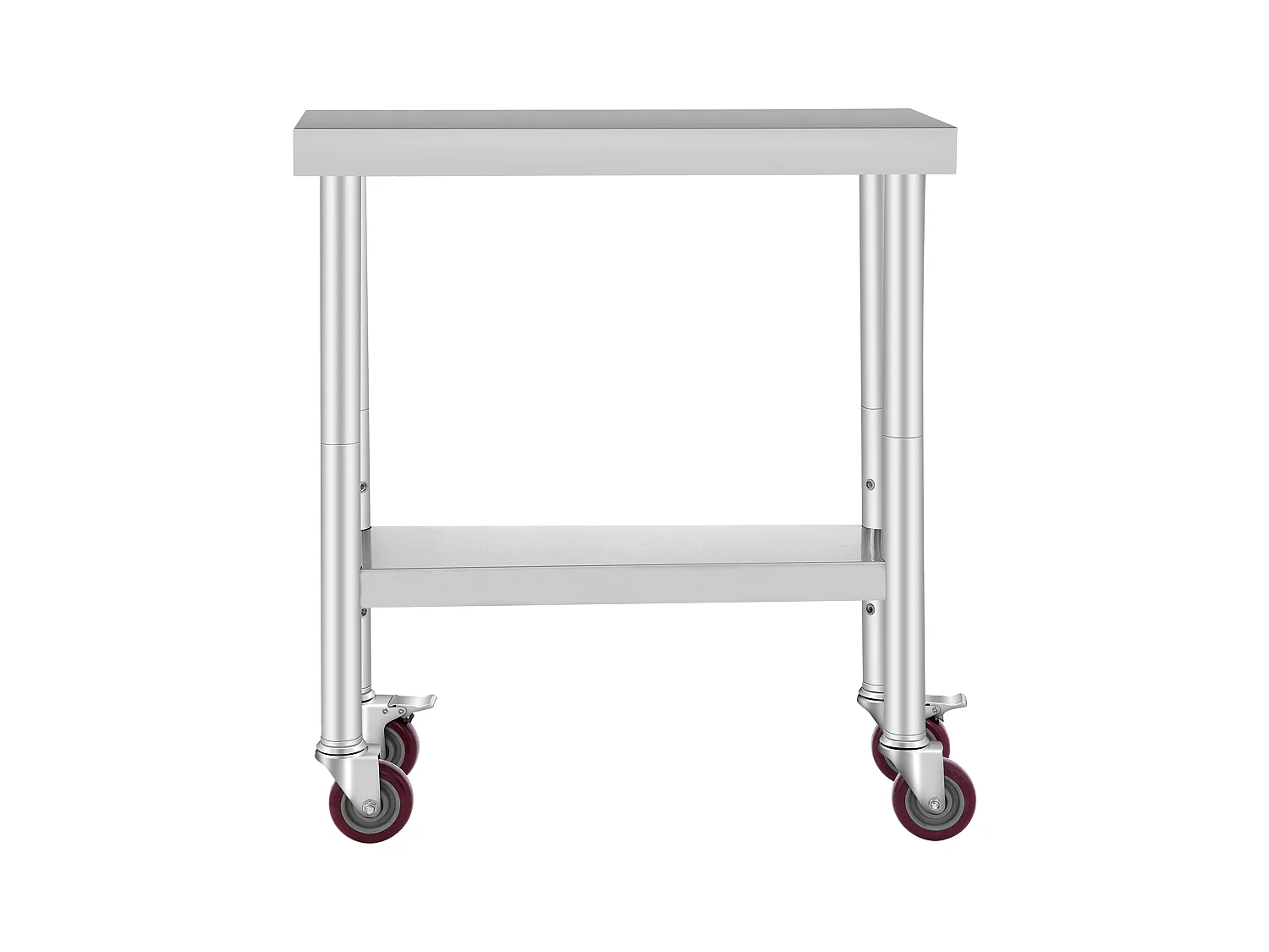 Table de Travail Cuisine SucceBuy 76.2x30.48 cm avec 4 Roulettes, Table de Préparation Commerciale en Acier Inoxydable