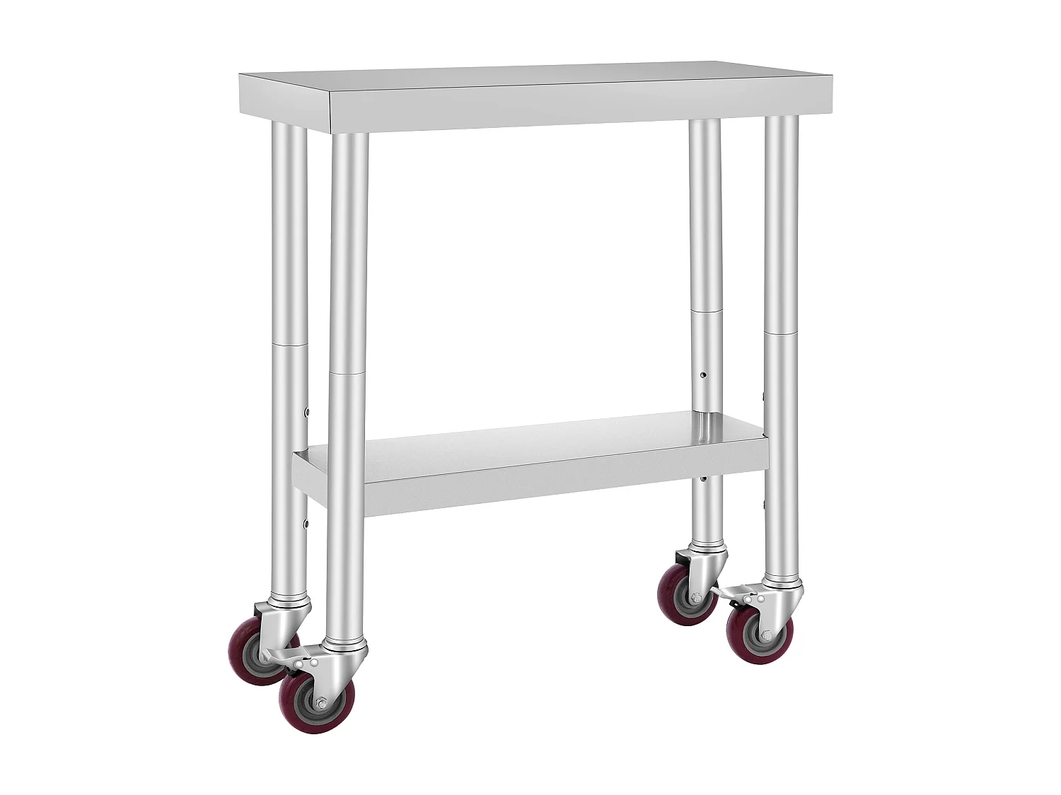 Koch Arbeitsplatte SucceBuy 76.2x30.48 cm mit 4 Rollen, Gewerbliche Zubereitungsplatte aus Edelstahl