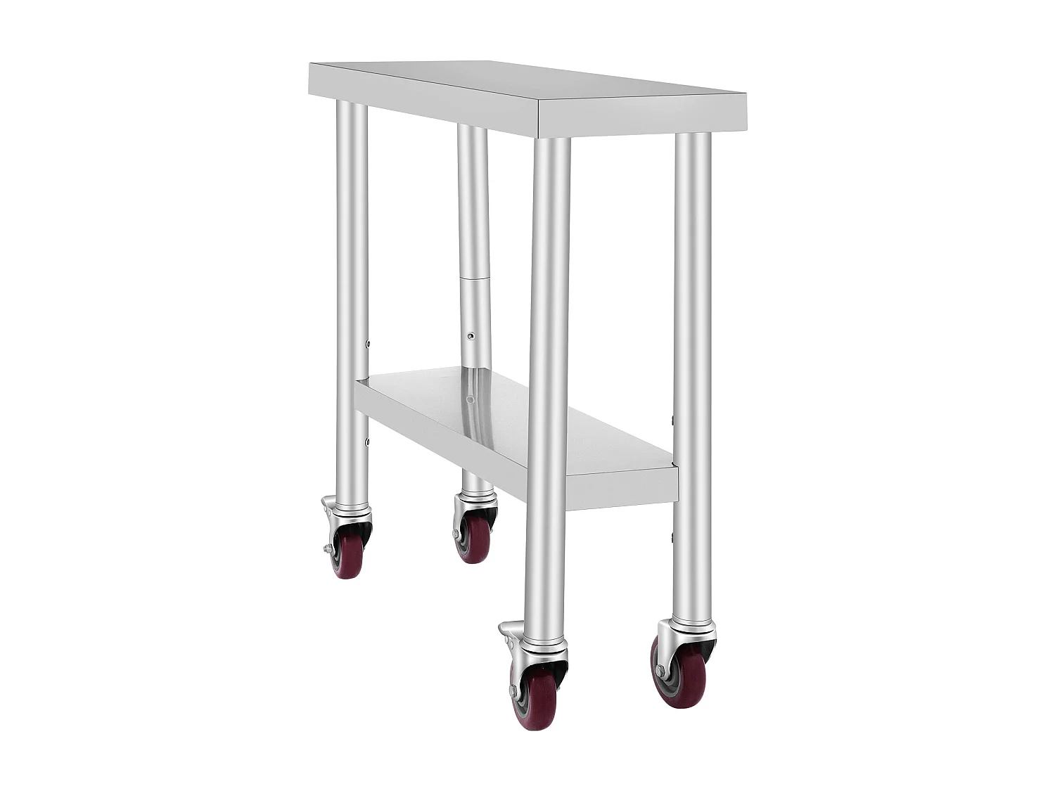 Koch Arbeitsplatte SucceBuy 76.2x30.48 cm mit 4 Rollen, Gewerbliche Zubereitungsplatte aus Edelstahl