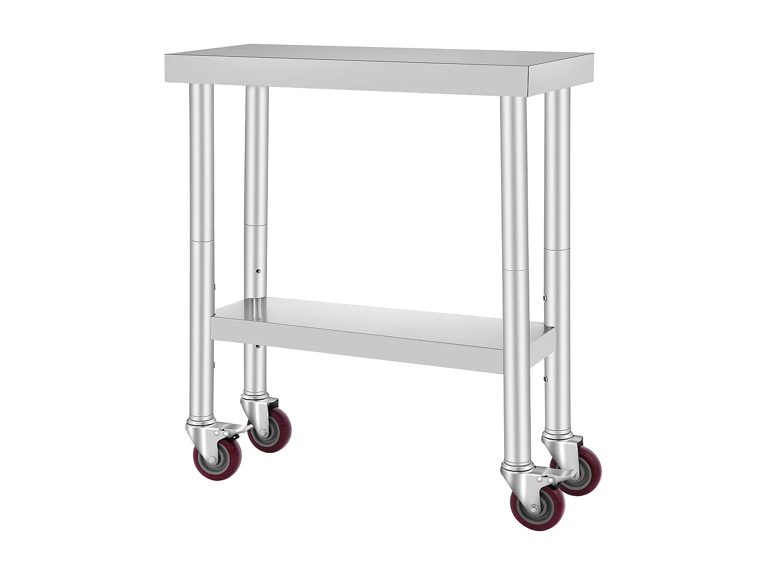 Koch Arbeitsplatte SucceBuy 76.2x30.48 cm mit 4 Rollen, Gewerbliche Zubereitungsplatte aus Edelstahl