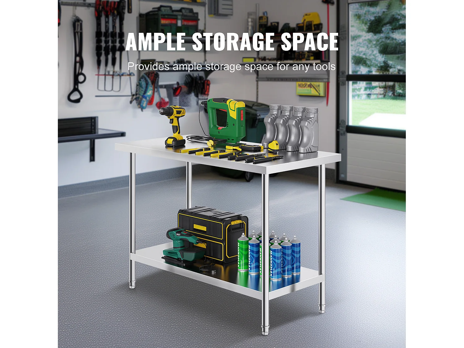 Table de Travail en Acier Inoxydable SucceBuy, 610 x 1219 x 864 mm, Poste de Travail Alimentaire Commercial