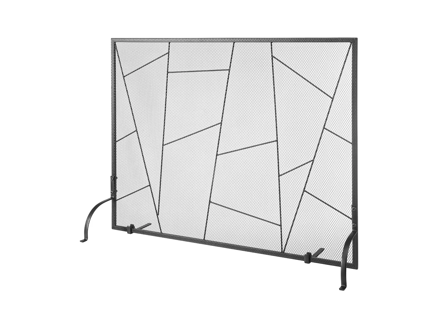 Pare-feu de Cheminée SucceBuy Pare-étincelles en Treillis Métallique à 1 Panneau 90.6 x 72 CM