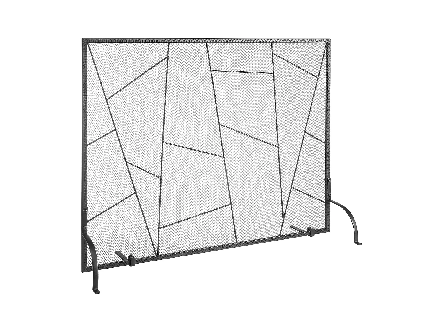 Pare-feu de Cheminée SucceBuy Pare-étincelles en Treillis Métallique à 1 Panneau 90.6 x 72 CM