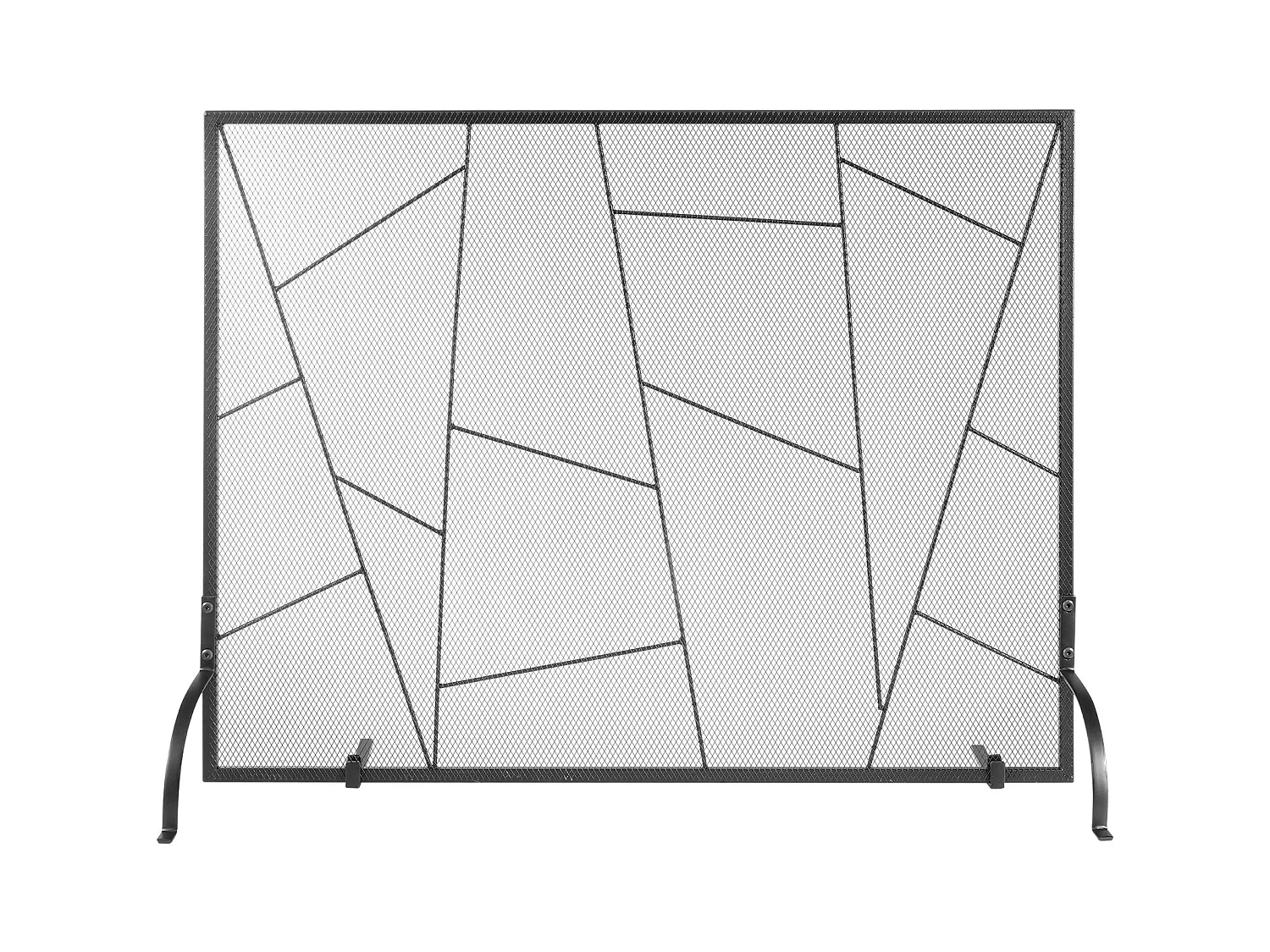 Pare-feu de Cheminée SucceBuy Pare-étincelles en Treillis Métallique à 1 Panneau 90.6 x 72 CM