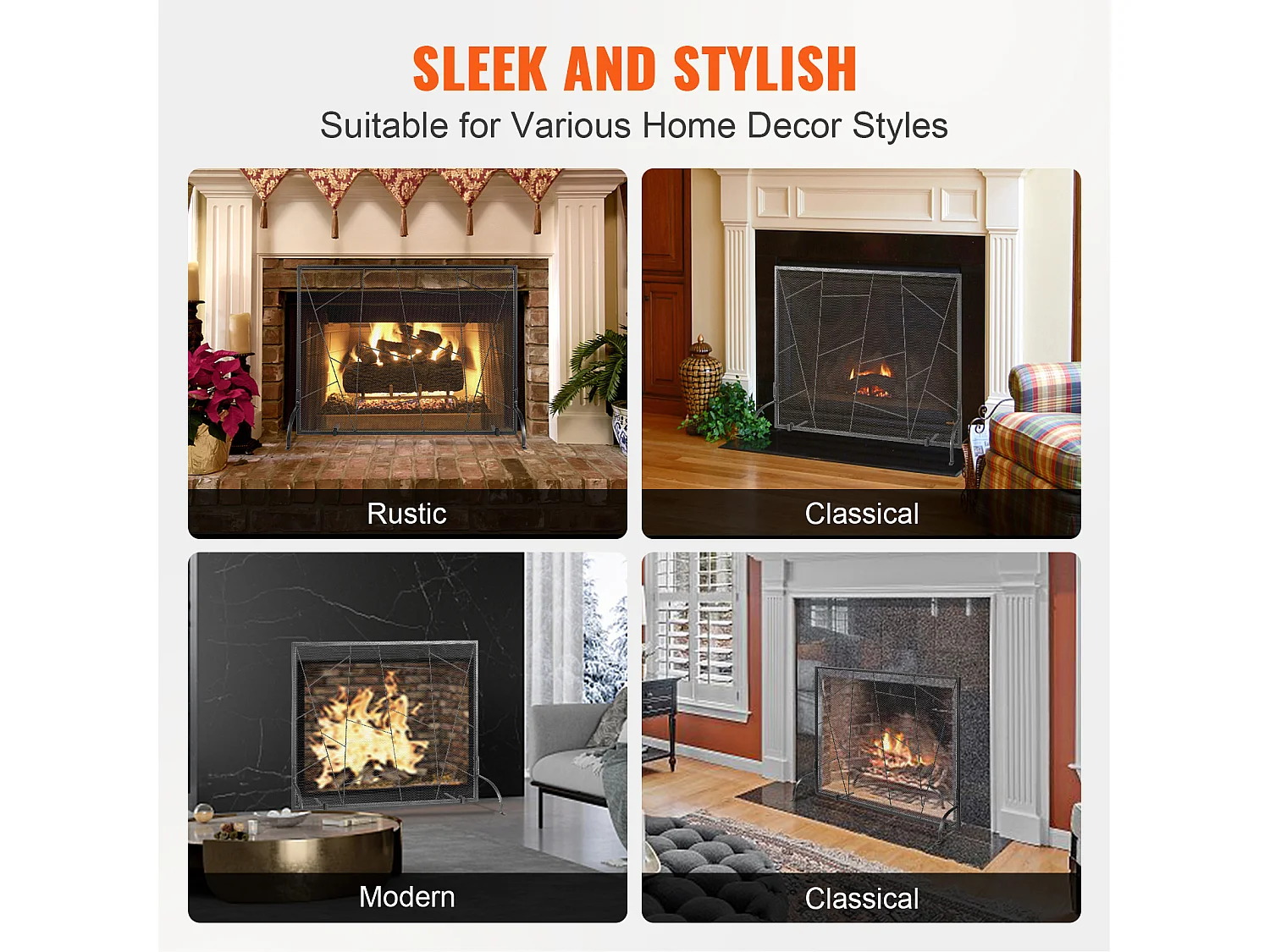 Pare-feu de Cheminée SucceBuy Pare-étincelles en Treillis Métallique à 1 Panneau 90.6 x 72 CM