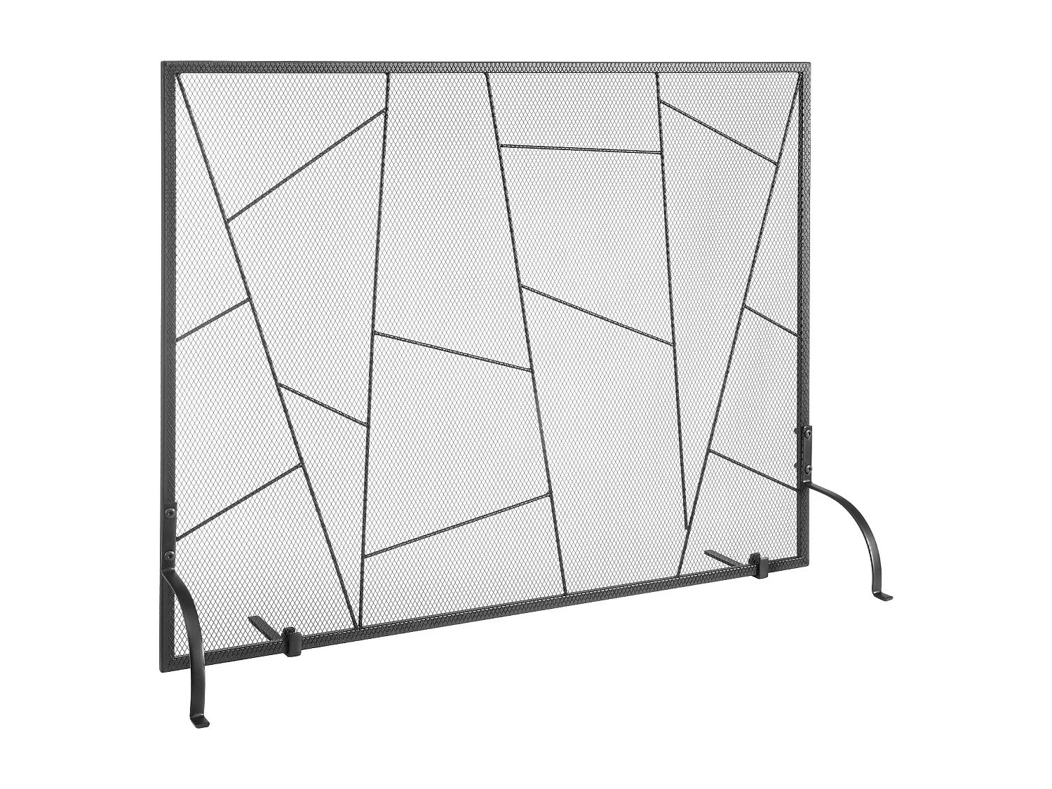 Pare-feu de Cheminée SucceBuy Pare-étincelles en Treillis Métallique à 1 Panneau 90.6 x 72 CM