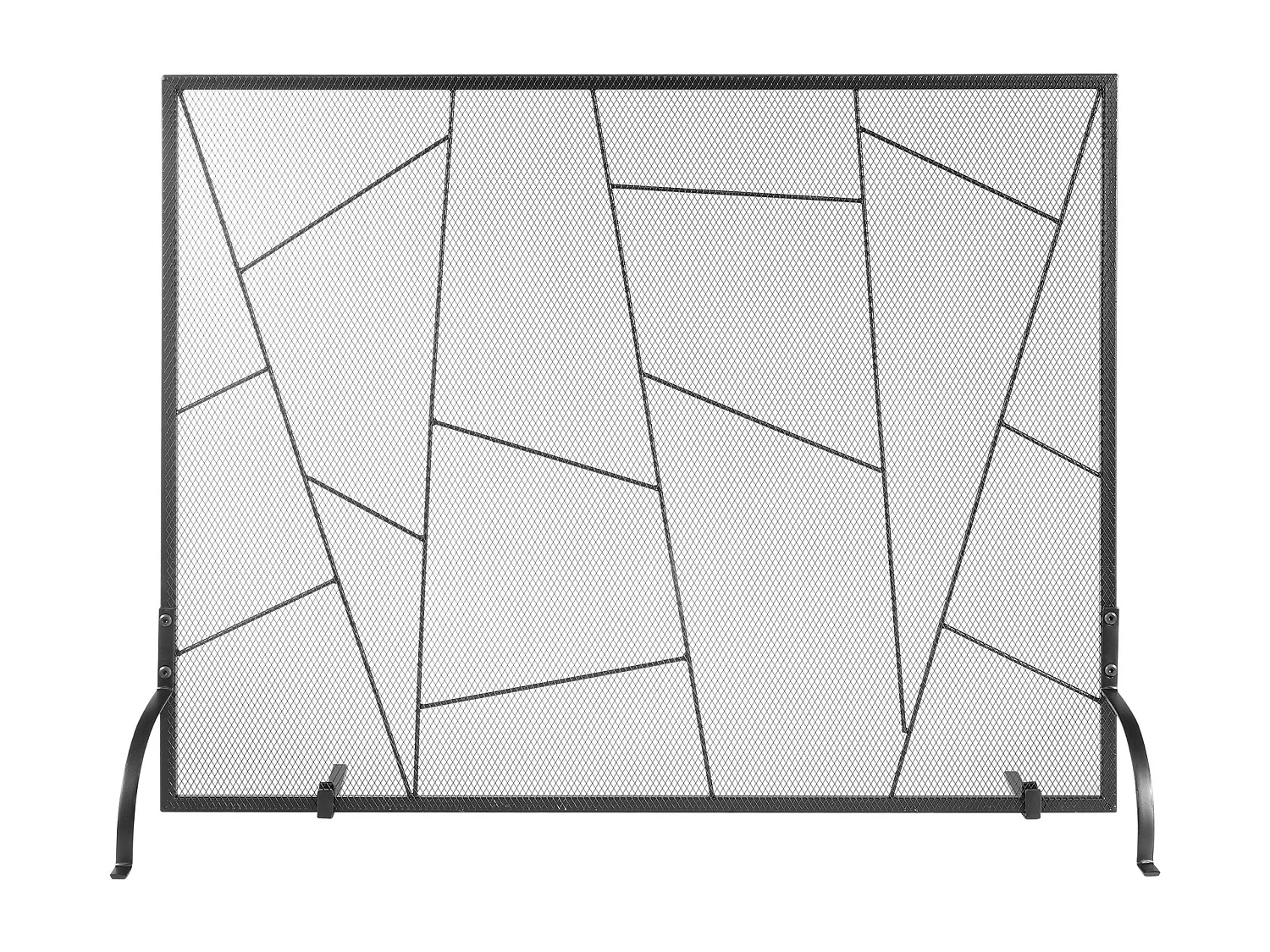 Pare-feu de Cheminée SucceBuy Pare-étincelles en Treillis Métallique à 1 Panneau 90.6 x 72 CM