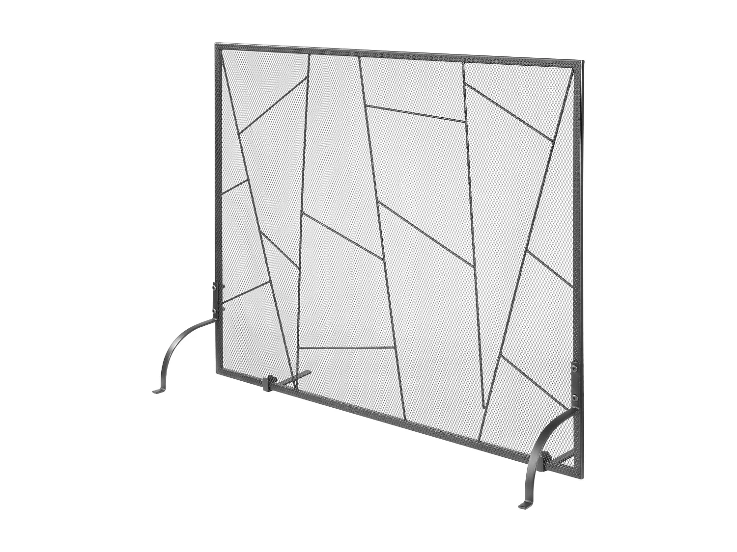 Pare-feu de Cheminée SucceBuy Pare-étincelles en Treillis Métallique à 1 Panneau 90.6 x 72 CM