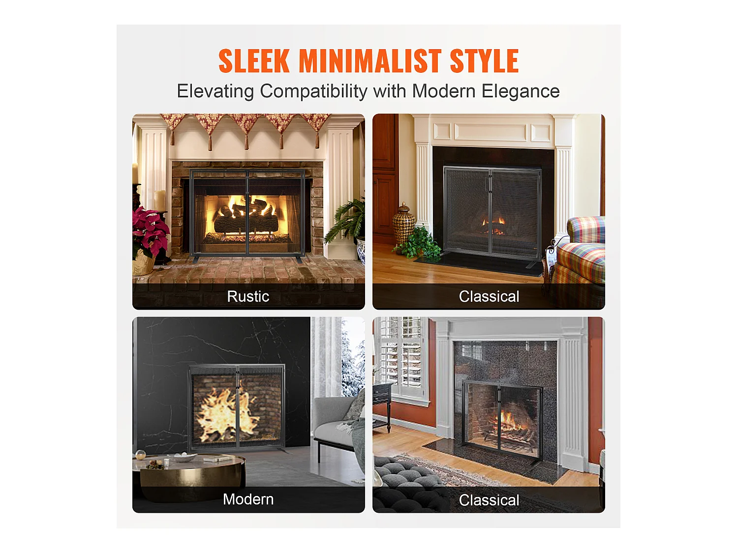 Pare-feu de Cheminée SucceBuy Pare-étincelles en Treillis Métallique 99 x 78 CM, 1 Panneau, Noir