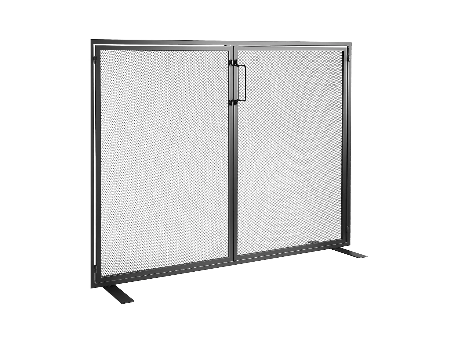 Pare-feu de Cheminée SucceBuy Pare-étincelles en Treillis Métallique 99 x 78 CM, 1 Panneau, Noir