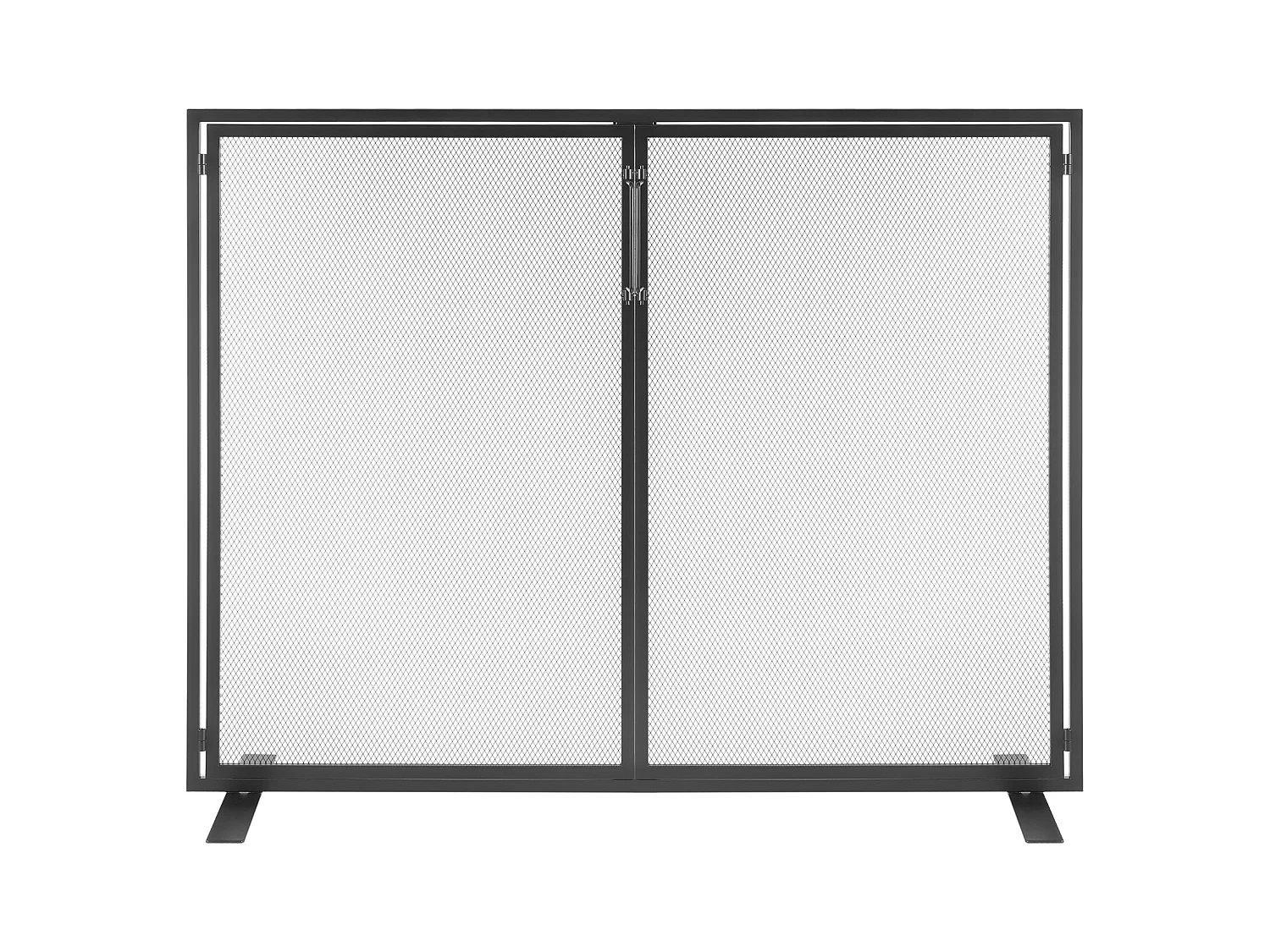 Pare-feu de Cheminée SucceBuy Pare-étincelles en Treillis Métallique 99 x 78 CM, 1 Panneau, Noir