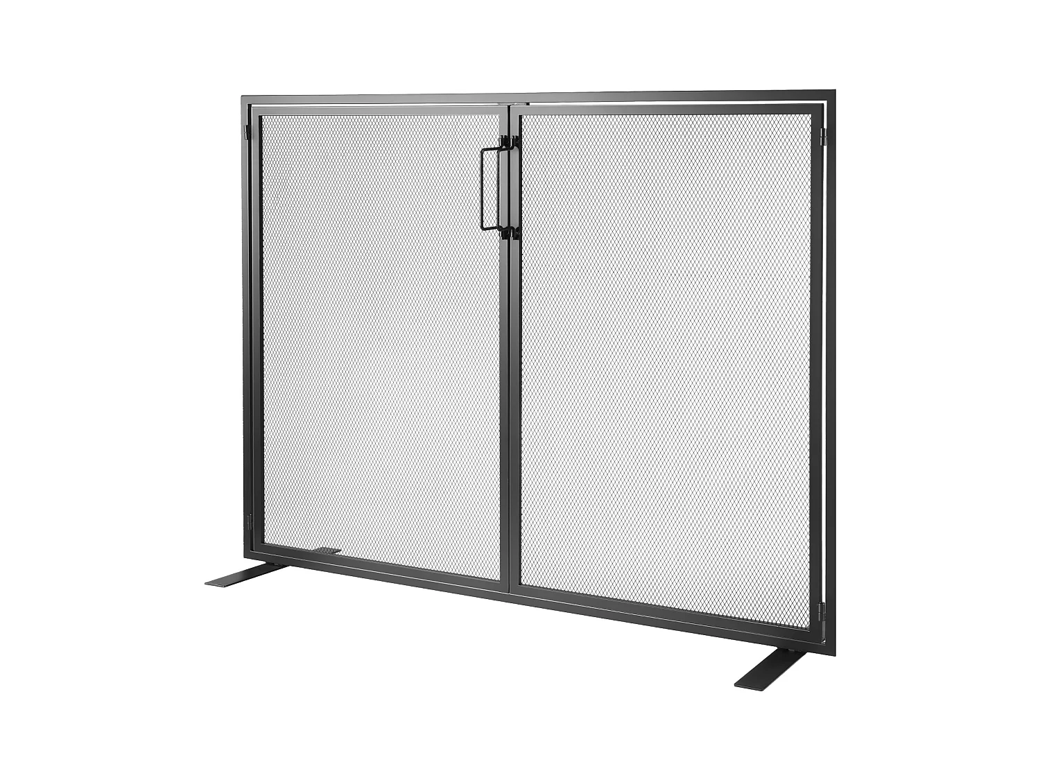 Parafuoco per Camino SucceBuy Parascarfi in Tramezzo Metallico 99 x 78 CM, 1 Pannello, Nero