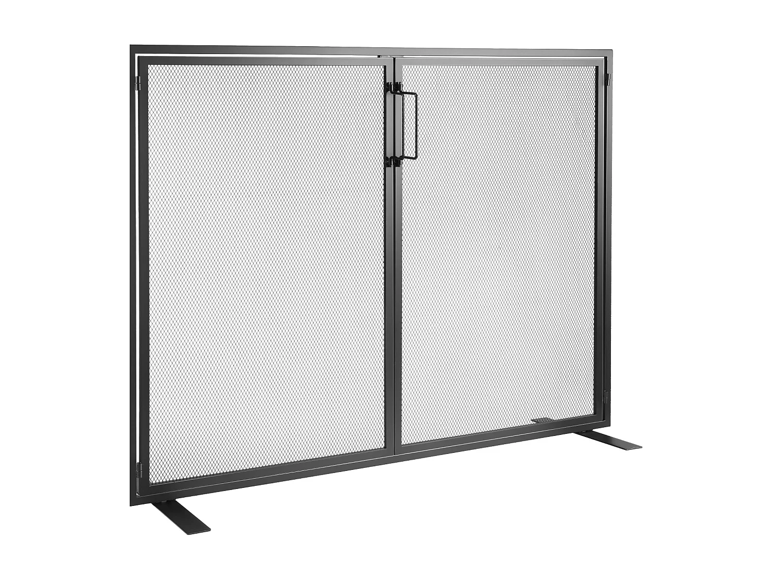 Pare-feu de Cheminée SucceBuy Pare-étincelles en Treillis Métallique 99 x 78 CM, 1 Panneau, Noir