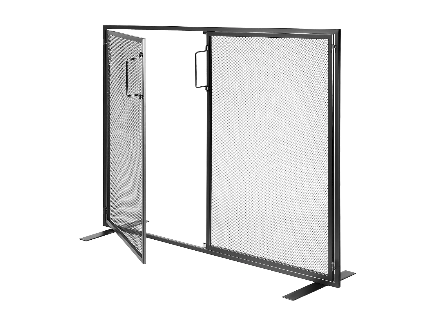 Pare-feu de Cheminée SucceBuy Pare-étincelles en Treillis Métallique 99 x 78 CM, 1 Panneau, Noir