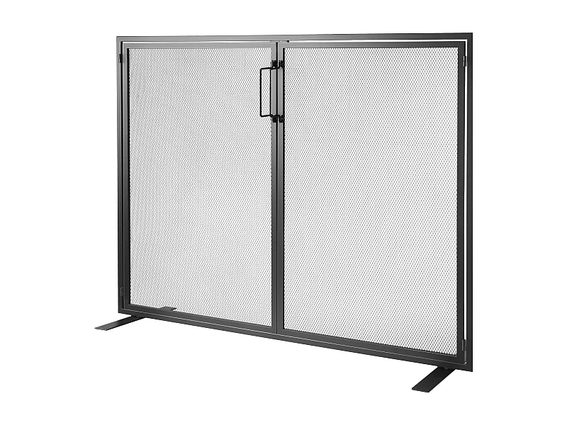 Parafogo de Chaminé SucceBuy Parafogo em Malha Metálica 99 x 78 CM, 1 Painel, Preto