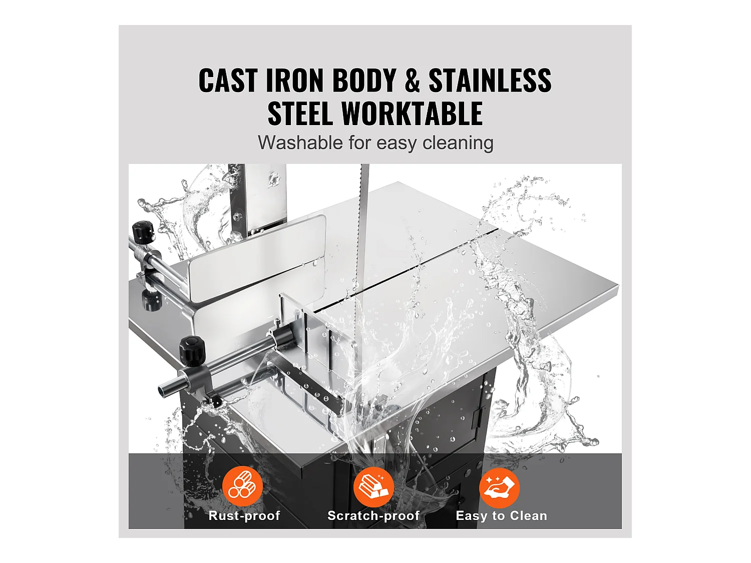 Machine de Scie à Os SucceBuy, Scie à Ruban Commerciale pour Viande 550 W, Acier Inoxydable