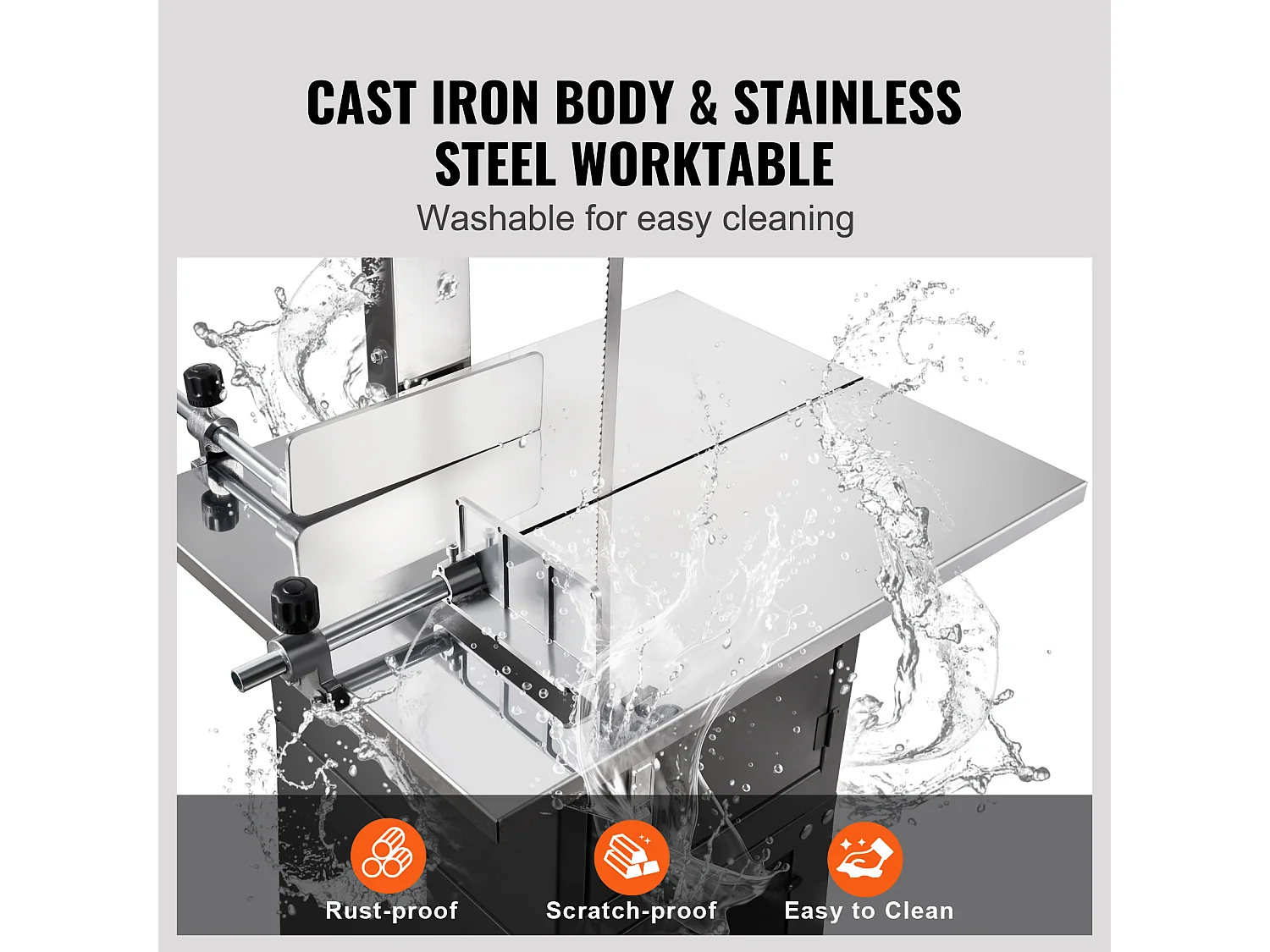 Machine de Scie à Os SucceBuy, Scie à Ruban Commerciale pour Viande 550 W, Acier Inoxydable