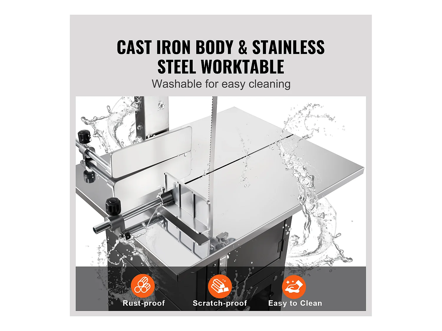 Machine de Scie à Os SucceBuy, Scie à Ruban Électrique Commerciale pour Diverses Viandes, 850 W, Acier Inoxydable